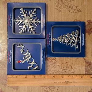 Lot of 3 NWT Regent Square Design Studio 2017 Holiday ornaments